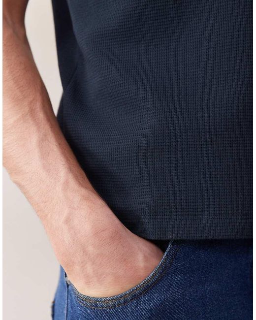 ASOS Blue Regular Fit Boxy Oversized Tank for men