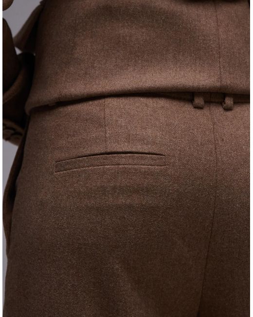 Pantalon d'ensemble ajusté en aspect laine - camel Mango en coloris Gray