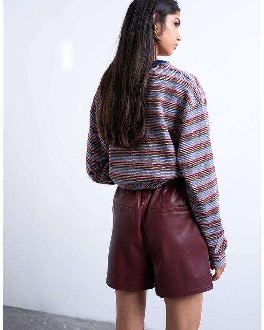 TOPSHOP Purple – shorts aus kunstleder