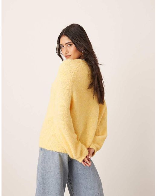 ARRANGE White Oversized Crew Neck Jumper