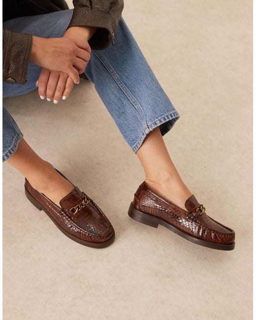 Walk London Blue Dalston Chain Loafer