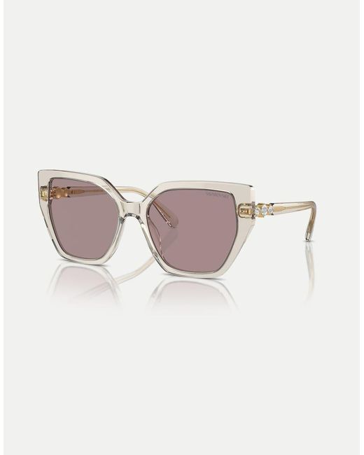 Swarovski Pink Irregular Sunglasses With Lens
