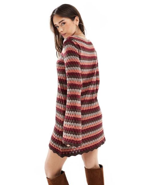 ASOS Knit Mini Dress With Flared Sleeves
