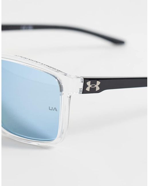 Under Armour Sunglasses Blue Under Armour Hustle Xl Rectangular Sunglasses With Lenses