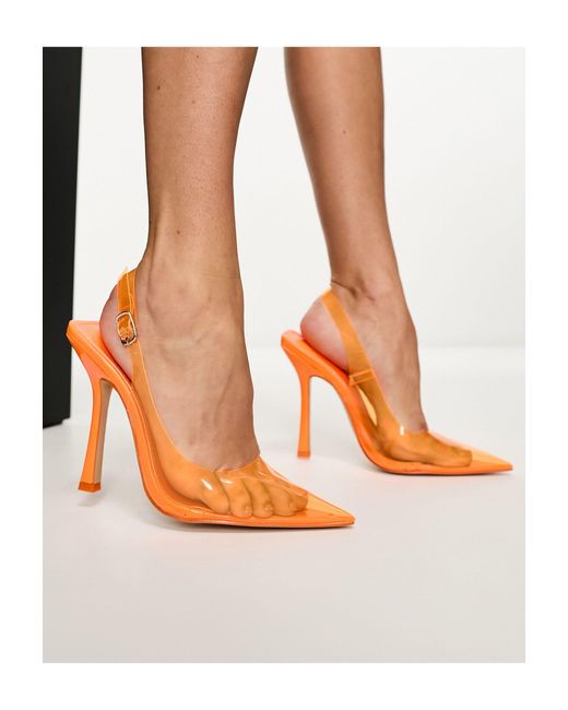 Infinity - scarpe décolleté arancioni trasparenti di Public Desire in Orange