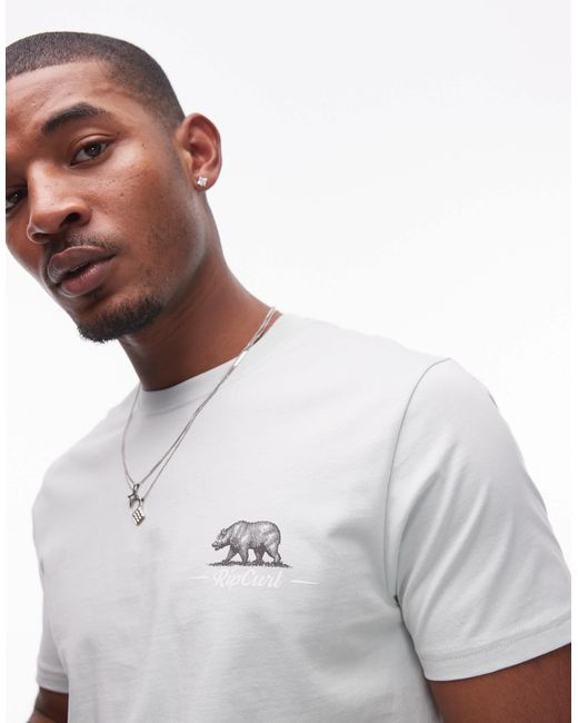 Rip Curl – desti animal – t-shirt in Gray für Herren