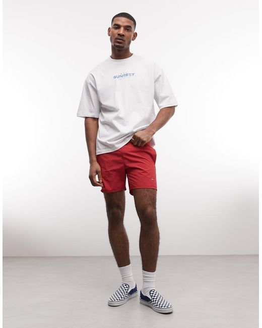 Napapijri Red Haldane Shorts for men