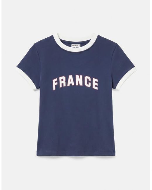 Pull&Bear Blue Slim Fit France Graphic T-shirt