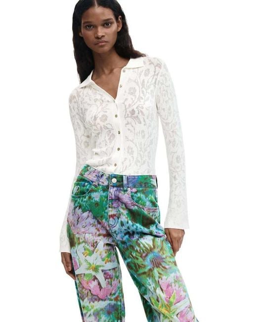 Desigual Green Wild Garden Trousers