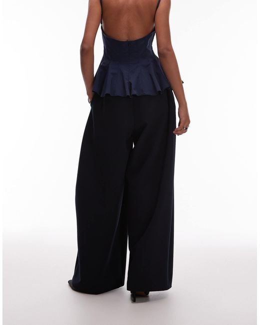 ASOS Blue Oversized Balloon Barrel Leg Pants