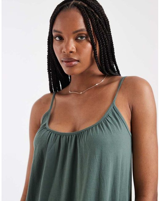 Vero Moda Green Chuck On Cami Maxi Dress