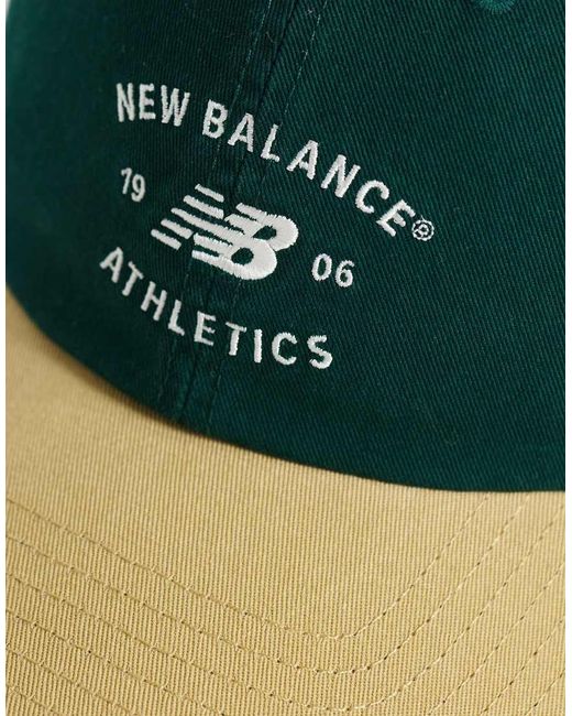 New Balance Green 6 Panel Athletics Cap