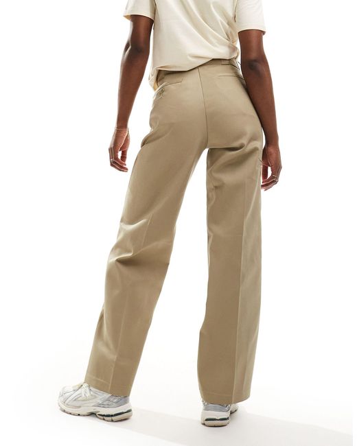 Pantaloni color cuoio beige con ginocchia doppiate di Dickies in Natural