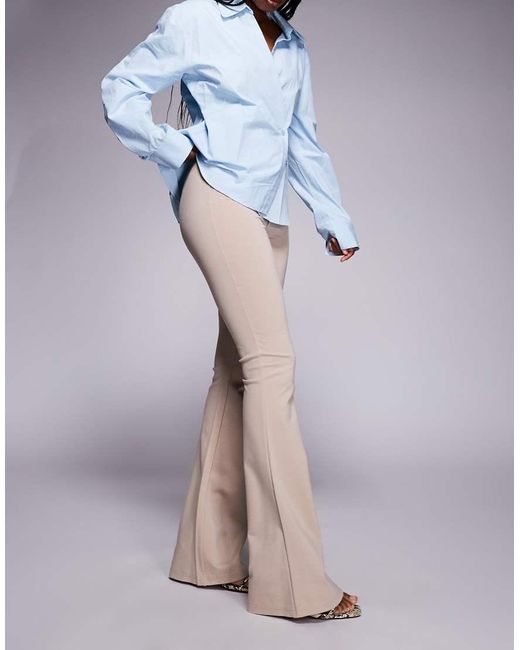 ASOS Blue Premium Ponte Flare Pants With Tailored Waistband