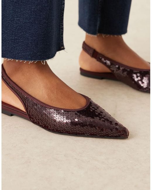 ASOS Blue Linford Slingback Ballets