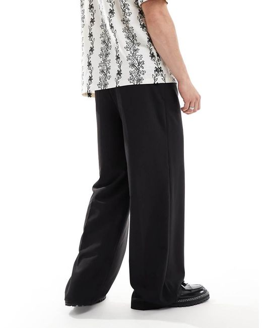 Pantalones De Sastre Negros De Pernera Ancha Holgada De Collusion de hombre de color Black