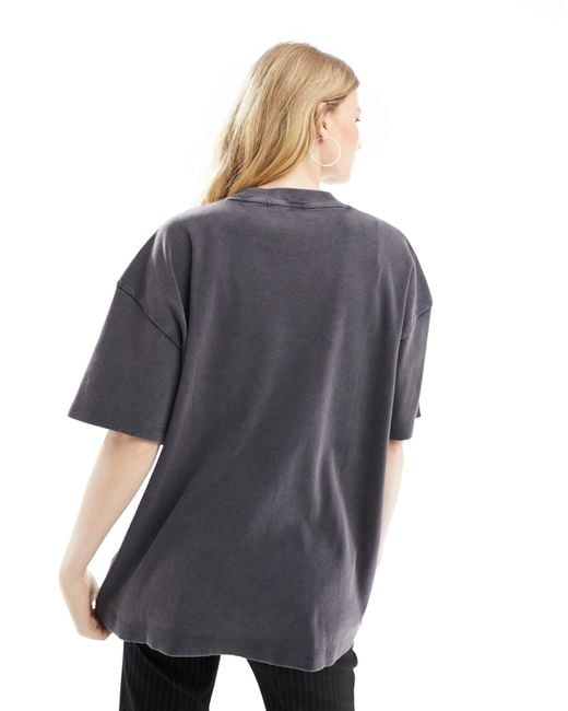 Calvin Klein Gray Washed Rib Label Boyfriend T-shirt