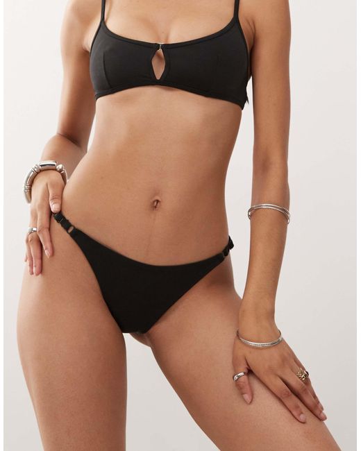 Weekday Black Side Detail Bikini Bottom