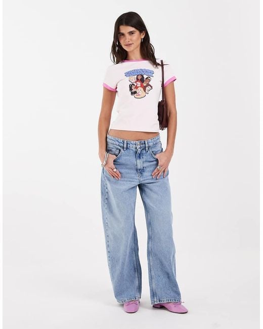 ASOS White Disney Baby Tee With Princess Print