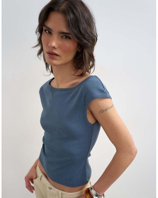 TOPSHOP Blue 90's Boat Neck Vest