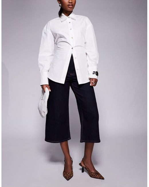 River Island Blue Culotte Jeans