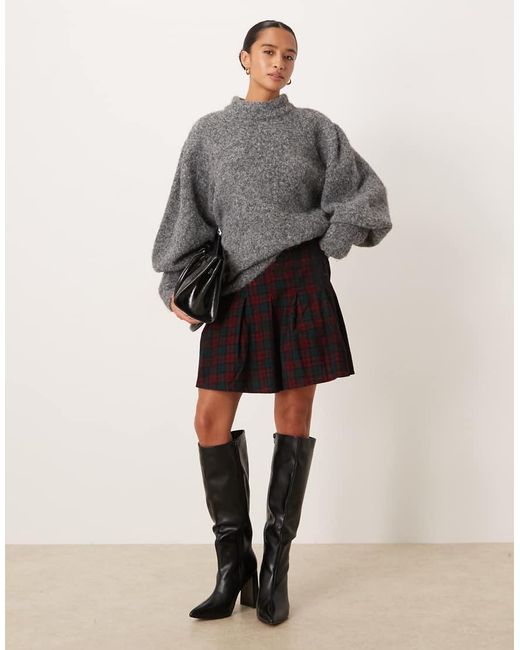 Nobody's Child Petite Gray Veronica Pleated Mini Skirt