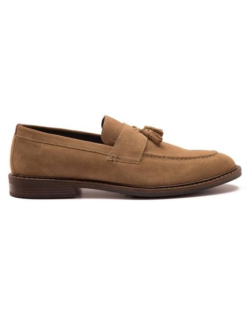Thomas Crick Brown 'Clinton' Leather Tassel Formal Loafer Shoes for men