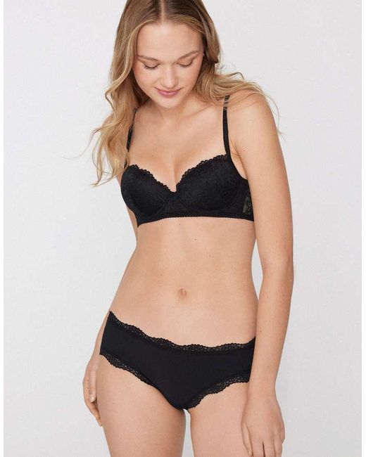 Tezenis Black Pack Lace And Microfibre Knickers