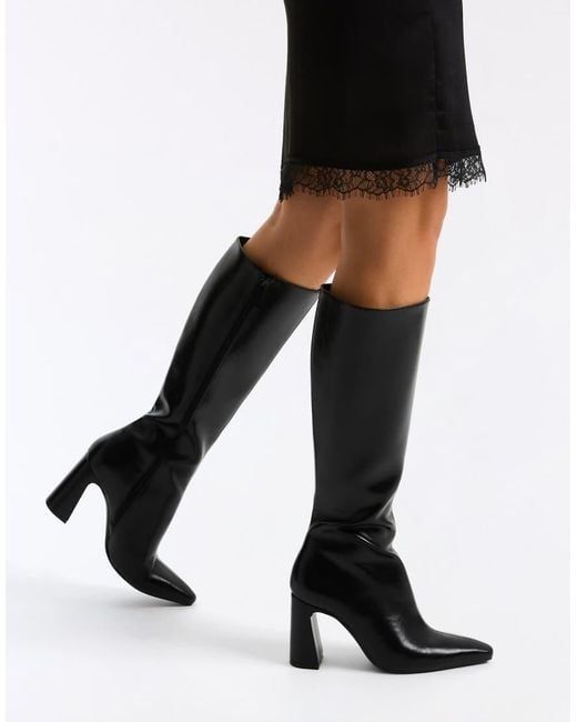 Bershka Black Block Heel Boots