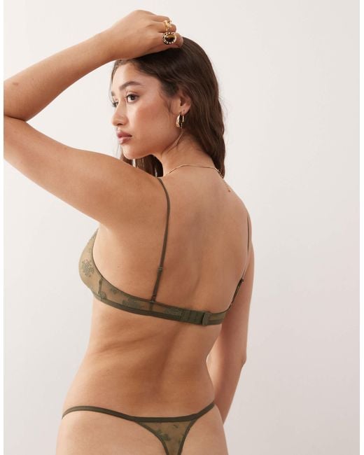 Weekday Brown Lace Triangle Bra