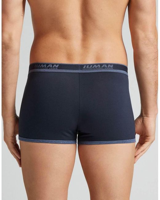 Intimissimi Blue Superior Cotton Boxers With Logo for men