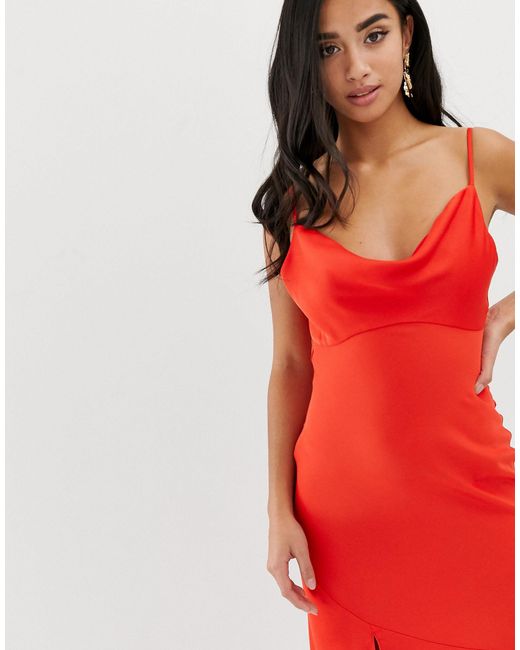 Petite Bias Cut Satin Slip Maxi Dress 