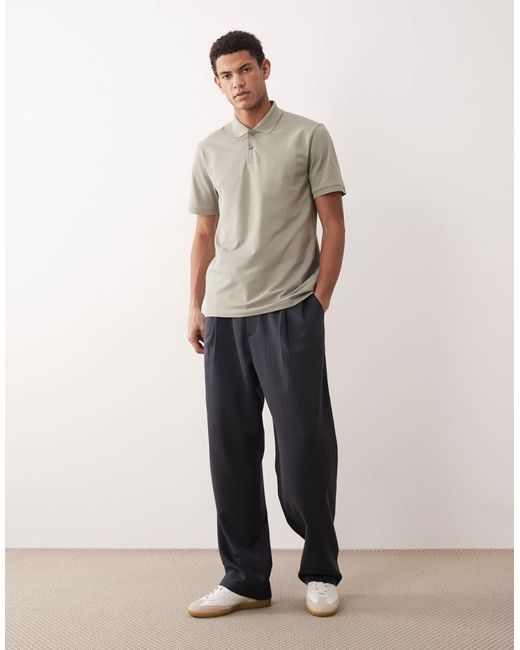ASOS – basic-polohemd aus pikee in Gray für Herren