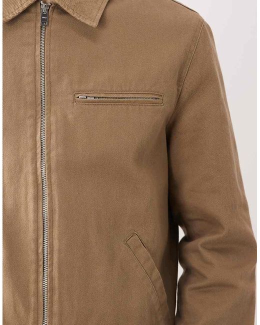 Mango Natural 100% Cotton Zip Through Denim Jacket for men