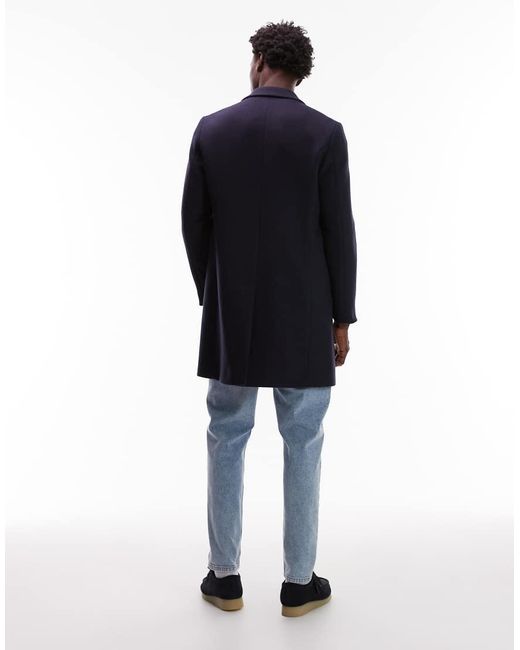 Tommy Hilfiger Blue Mid Length Wool Peacoat for men