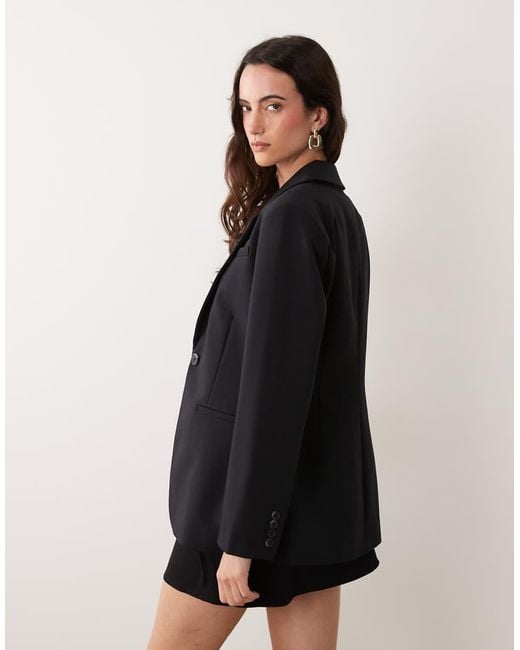 Abercrombie & Fitch Black Longline Cinched Waist Blazer