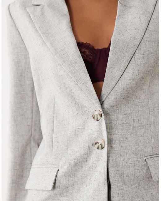 Y.A.S Natural Oversized Tortoise Button Tailored Blazer Co-ord