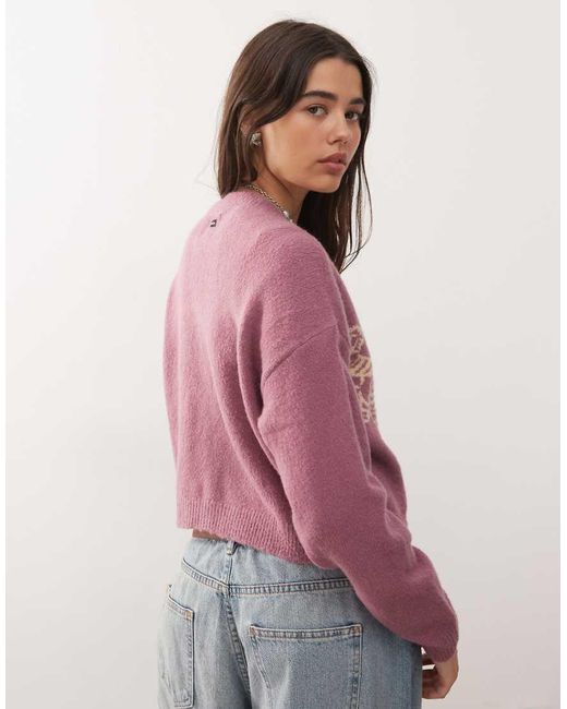 RVCA Pink Kitty Cardigan Cardigan