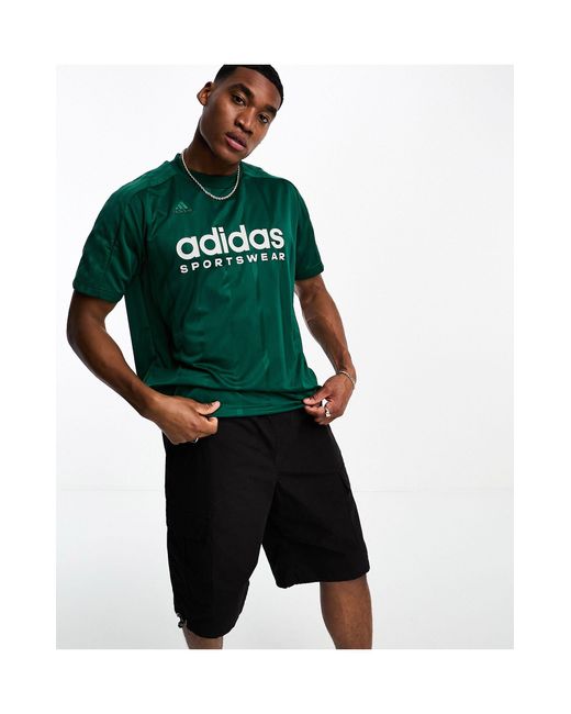 Adidas Originals Green Adidas Football Tiro Striped T-shirt for men