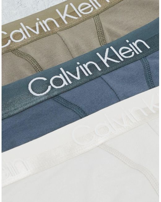 Modern structure - confezione da 3 boxer aderenti di Calvin Klein in Gray da Uomo