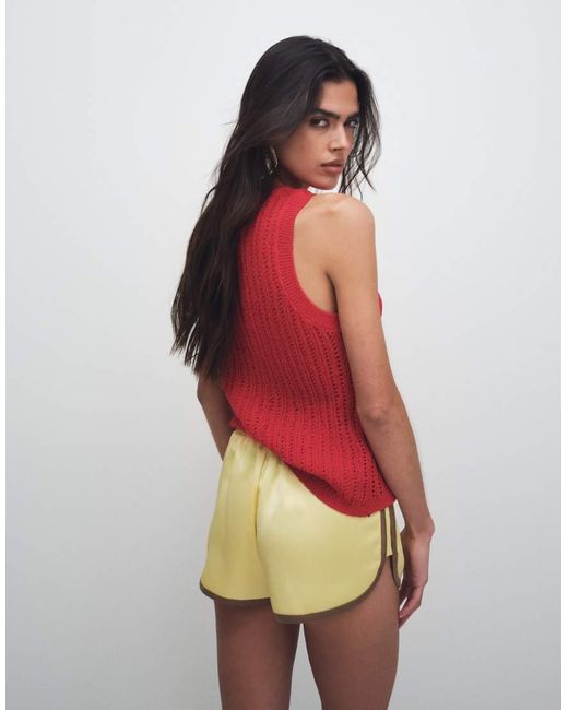 Mango Red Knitted Sleeveless Top