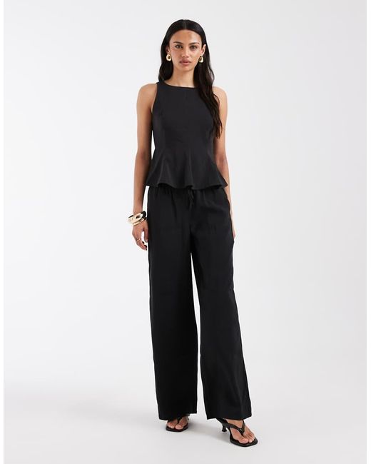 ONLY Black Open Back Bow Top Co-Ord