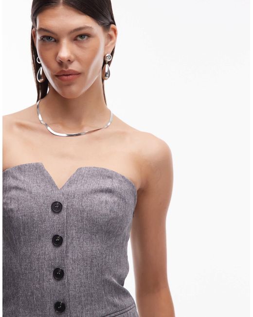 4th & Reckless Gray – elegantes, trägerloses midikleid