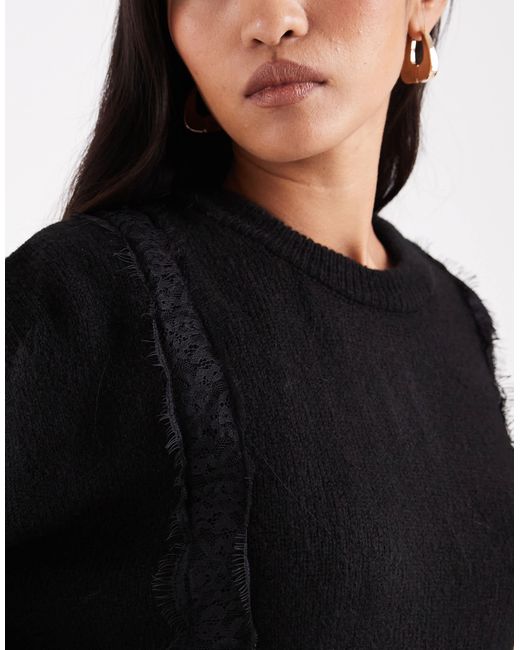 ASOS Black – flauschiger strickpullover