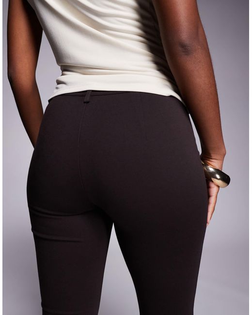 ASOS Brown Premium Ponte Flare Trouser With Tailored Waistband