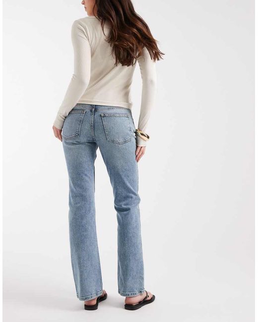 ASOS Blue Low Rise Slim Flare