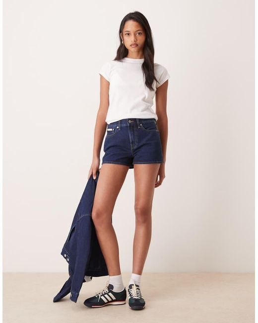 Calvin Klein Blue Archive Mini Denim Hot Pant