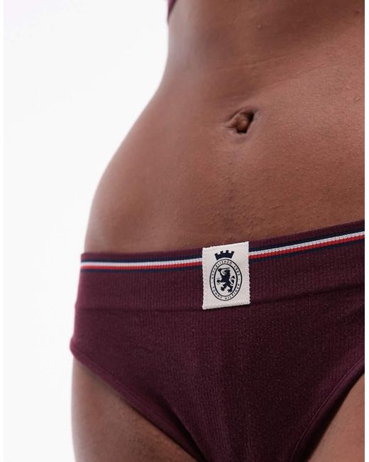 Tommy Hilfiger Red Crest Stripe Waistband Lingerie Thong