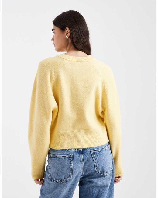 ASOS Blue Crew Neck Cardigan With Raglan Sleeve Detail