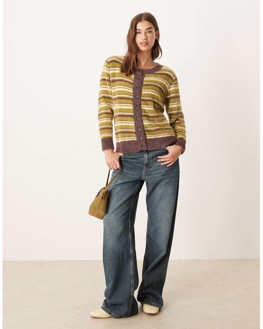 Glamorous Natural Boxy Fit Fluffy Cardigan